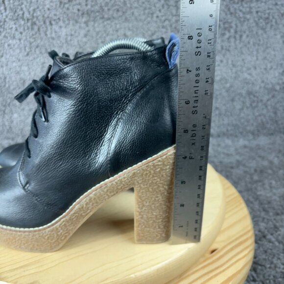 GAP San Francisco Boots Womens Size 10 Black Leather Crepe Sole Chunky Platform - Picture 5 of 9